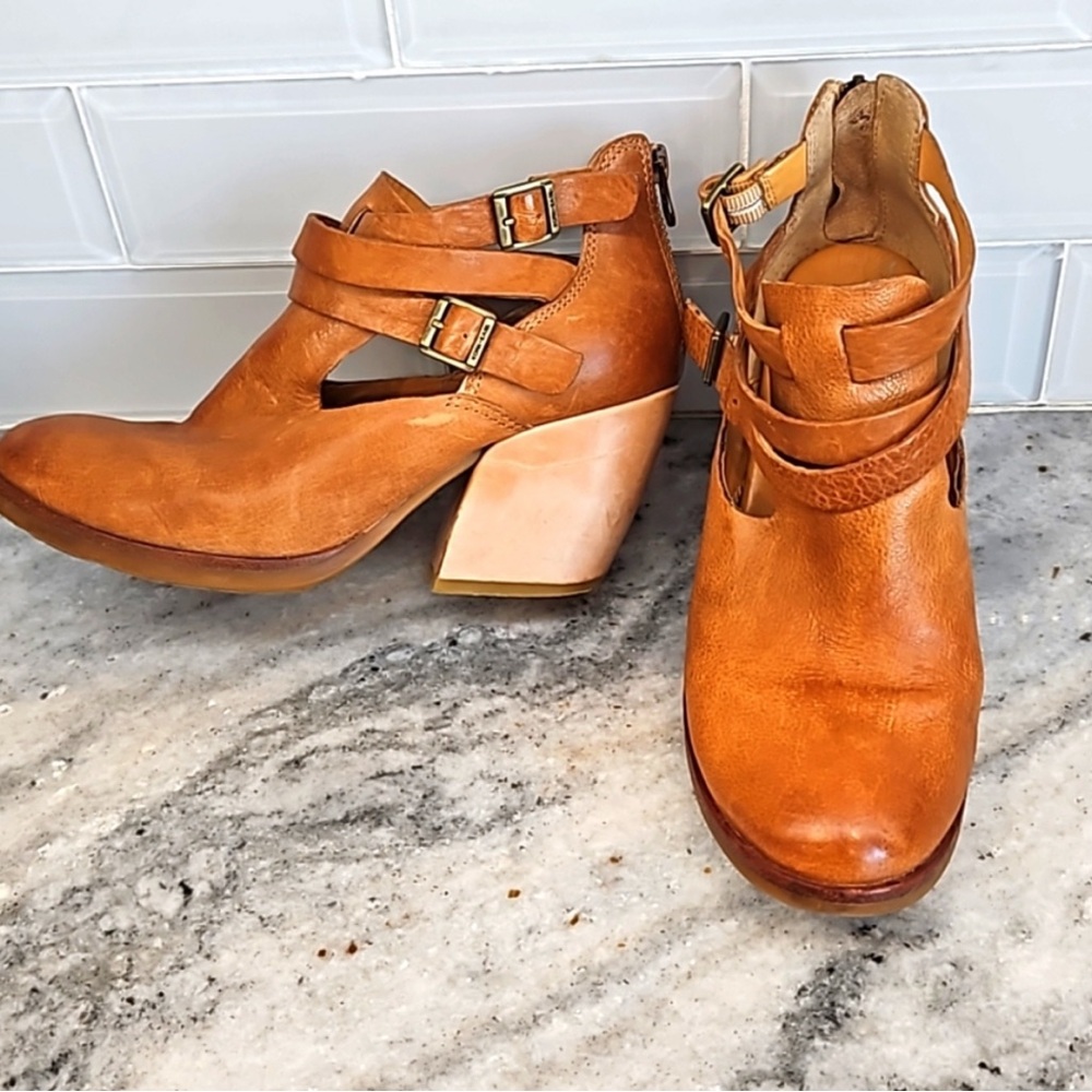 Kork-Ease Brown Leather Heeled Boots